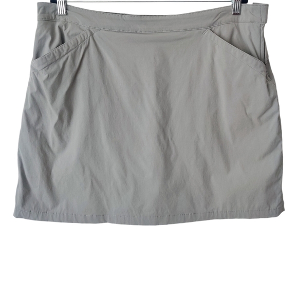 EDDIE BAUER Gray Skort Skirt-Shorts Flat Front Side Zipper Pockets Size 14 - Picture 1 of 12